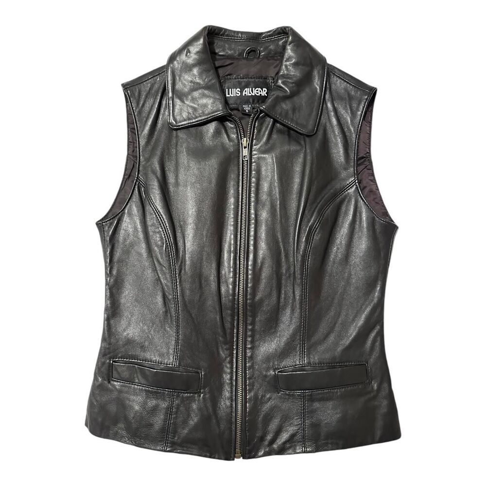Vintage Black Leather Vest